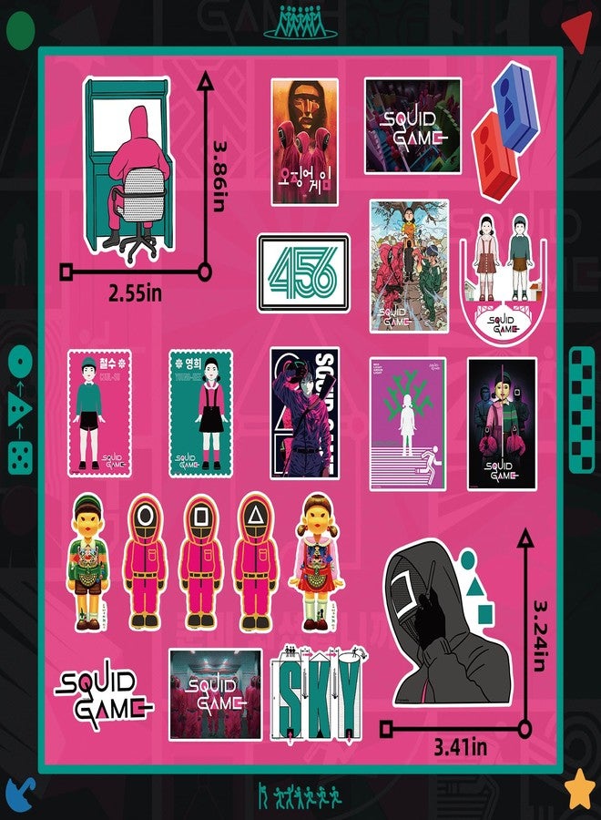 CoCube+ Officially Licensed Survival Game Stickers Pack - Waterproof Vinyl Stickers for Laptop, Water Bottle, Phone, Luggage - Cool Thriller TV Series Aesthetic Sticker for Teens, Adults, Fans, 25PCS - Image 2